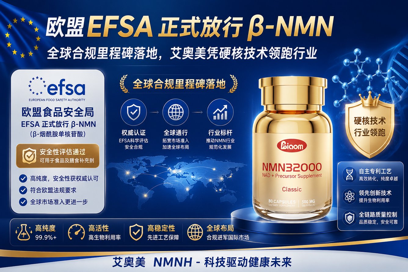 欧盟EFSA正式放行β-NMN：全球合规里程碑落地，艾奥美凭硬核技术领跑行业