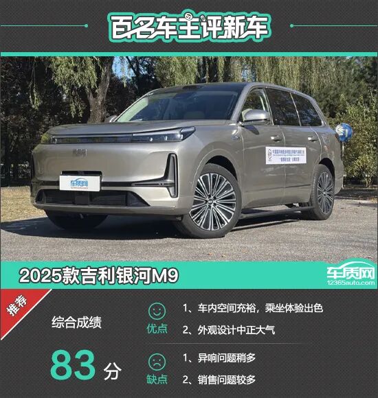 百名车主评新车：2025款吉利银河M9