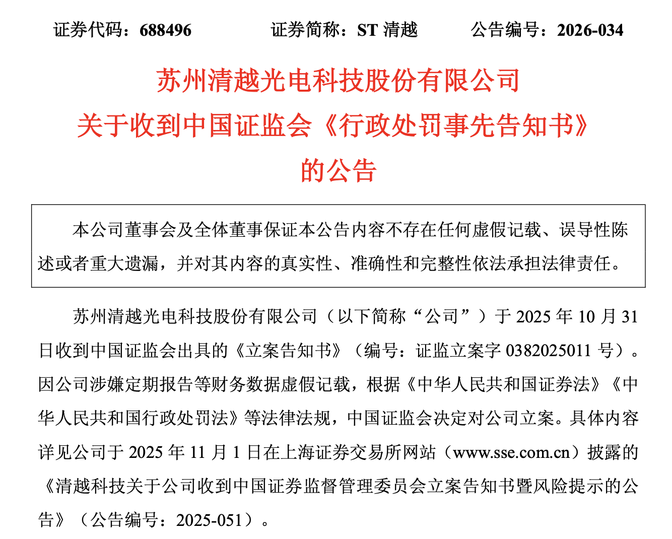 立案之后逆势重仓退市股，中加基金“踩雷”清越科技