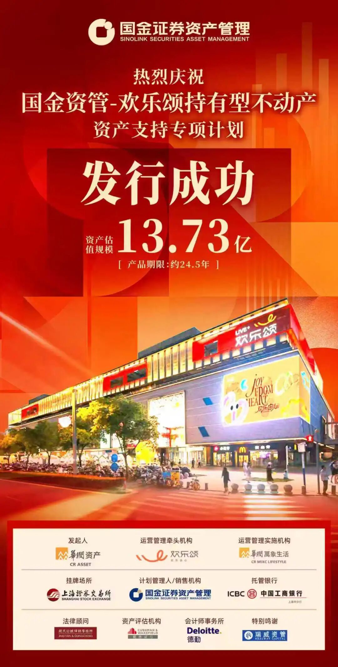 欢乐颂机构间REIT成功发行！