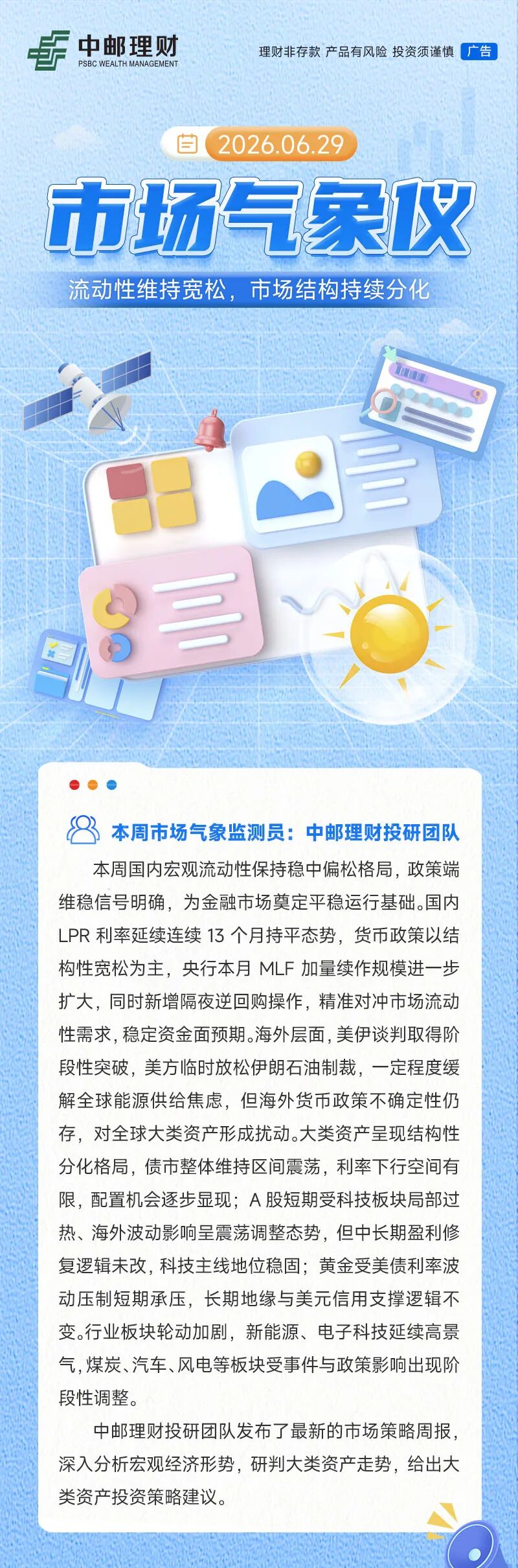 【市场气象仪】流动性维持宽松，市场结构持续分化