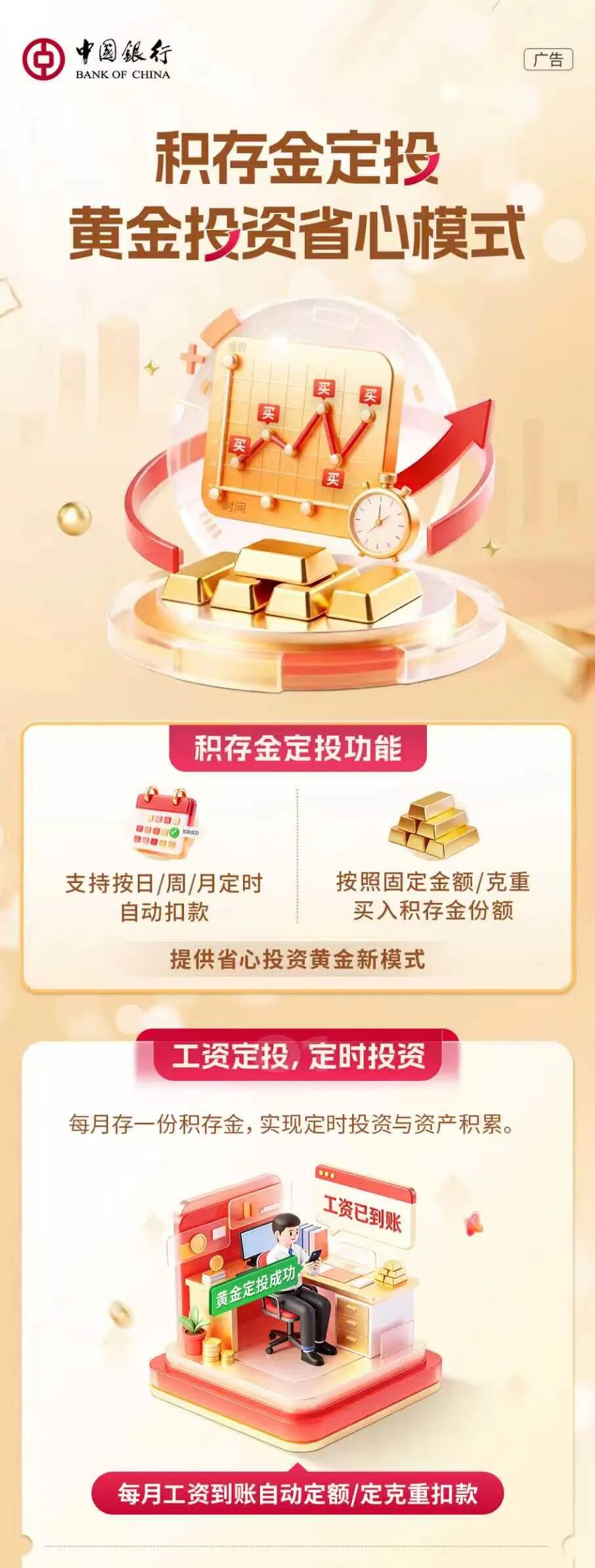 【贵金属】积存金定投黄金投资省心模式