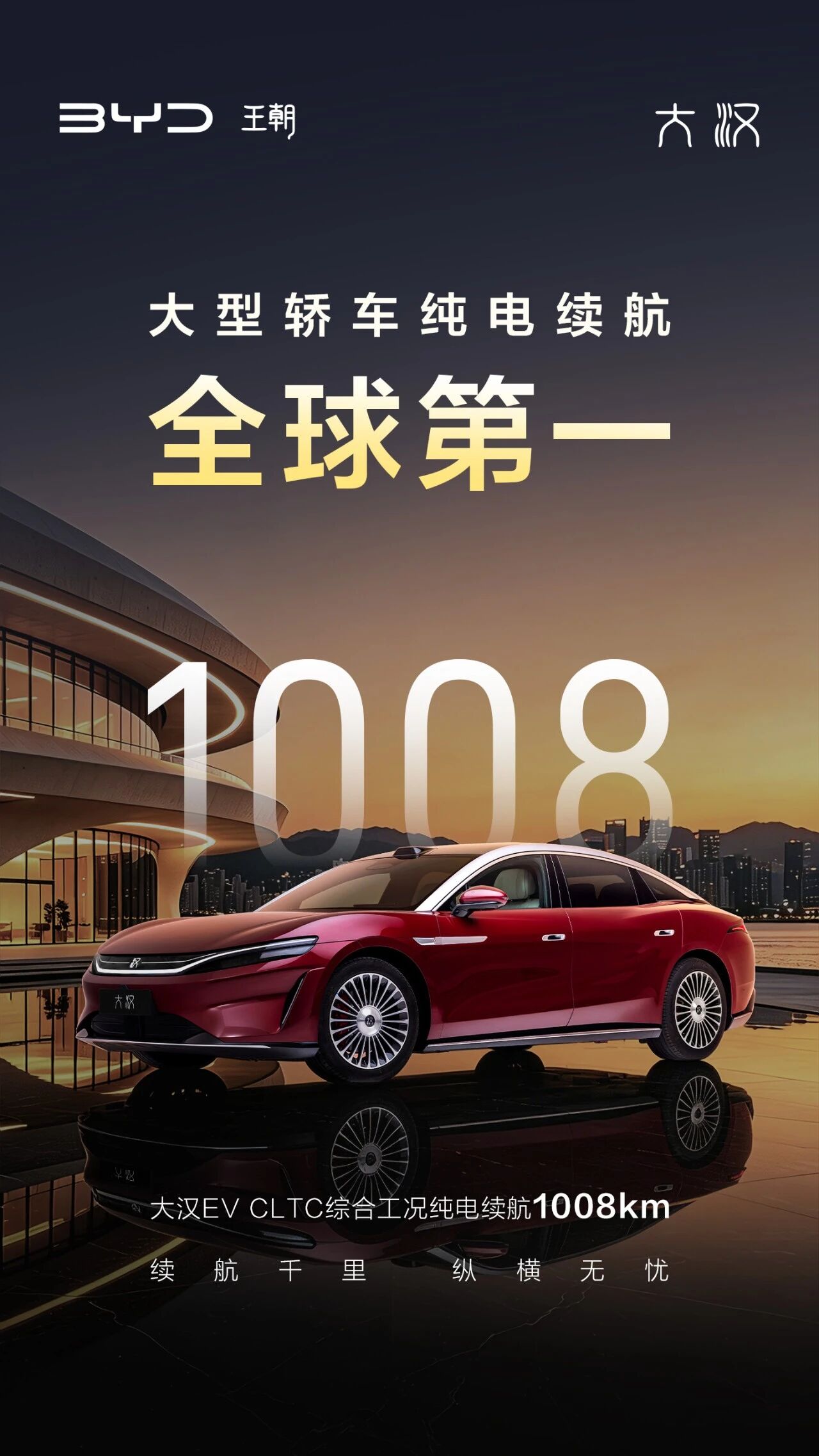 大汉 | 大型轿车纯电续航全球第一