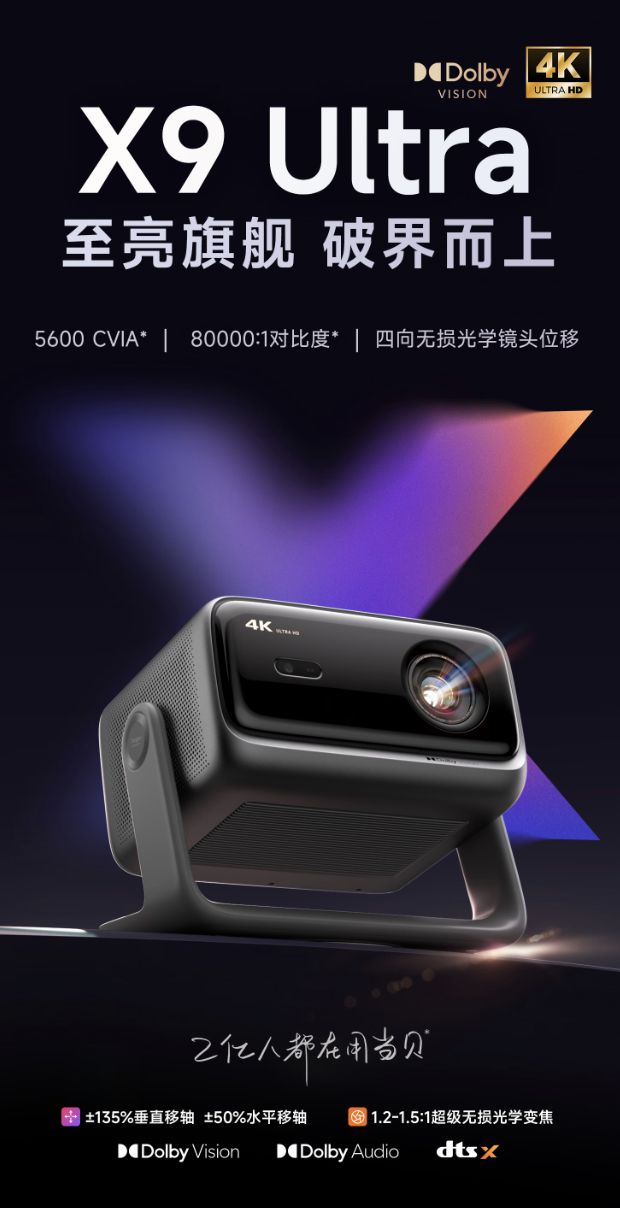 当贝X9 Ultra投影仪发售，7999元