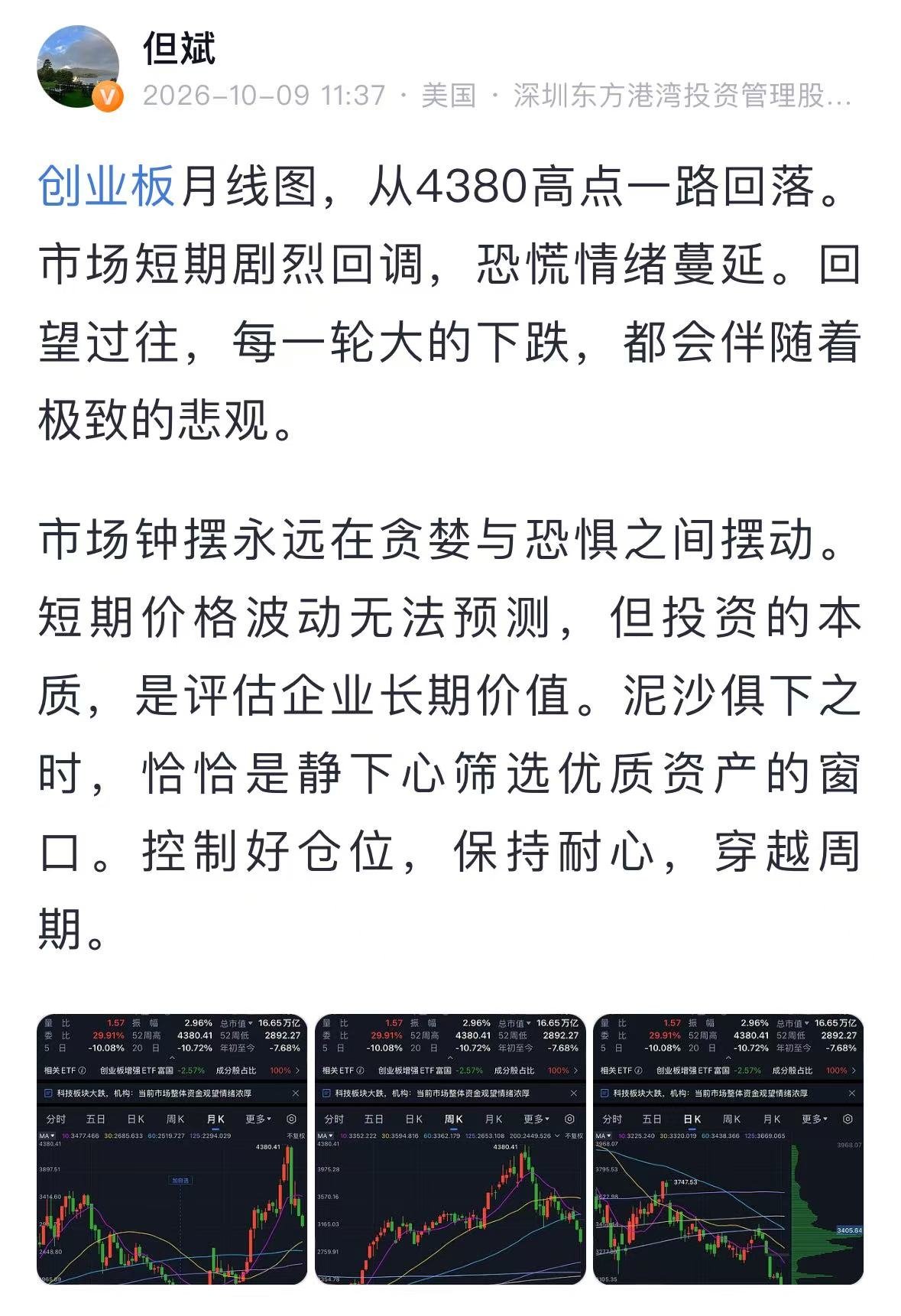 但斌:控制好仓位、保持耐心 但斌:控制好仓位、保持耐心
