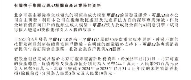 快手可灵AI被传赴港上市,还未盈利估值超千亿,投资人设下回购条款 快手可灵AI被传赴港上市,还未盈利估值超千亿,投资人设下回购条款