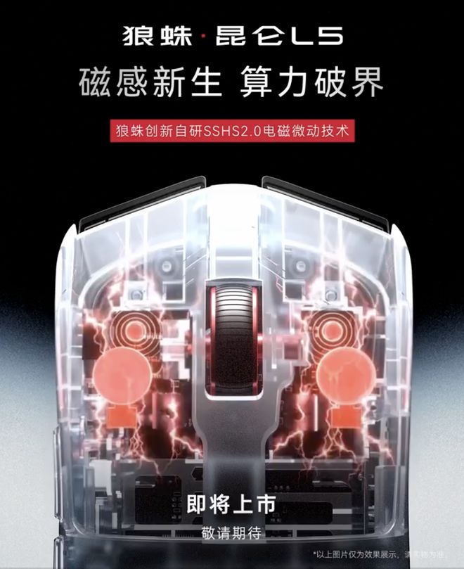 狼蛛昆仑L5电竞鼠标10月12日开启预约:PAW3955 EVO传感器、59g重量、SSHS 2.0电磁微动技术 狼蛛昆仑L5电竞鼠标10月12日开启预约:PAW3955 EVO传感器、59g重量、SSHS 2.0电磁微动技术