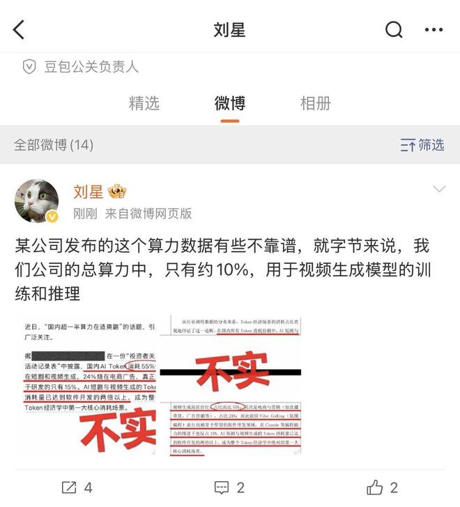 国内55%算力用于视频和短剧？豆包发言人辟谣
