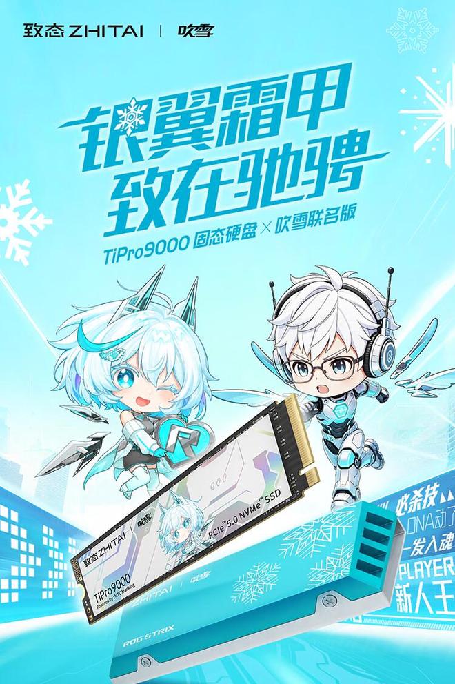 致态TiPro9000固态硬盘×吹雪联名版发售：融入华硕RO宝·吹雪姬视觉元素
