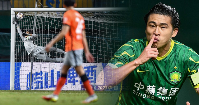 [中超]张玉宁梅西式破门 国安2-2深圳