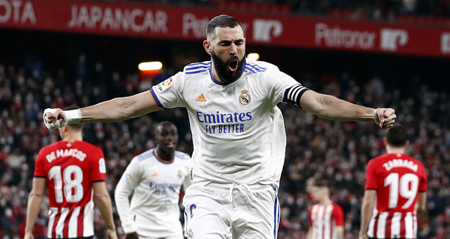 [西甲]毕尔巴鄂1-2皇马 本泽马两球