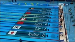 100米蝶泳决赛陈欣怡获第4