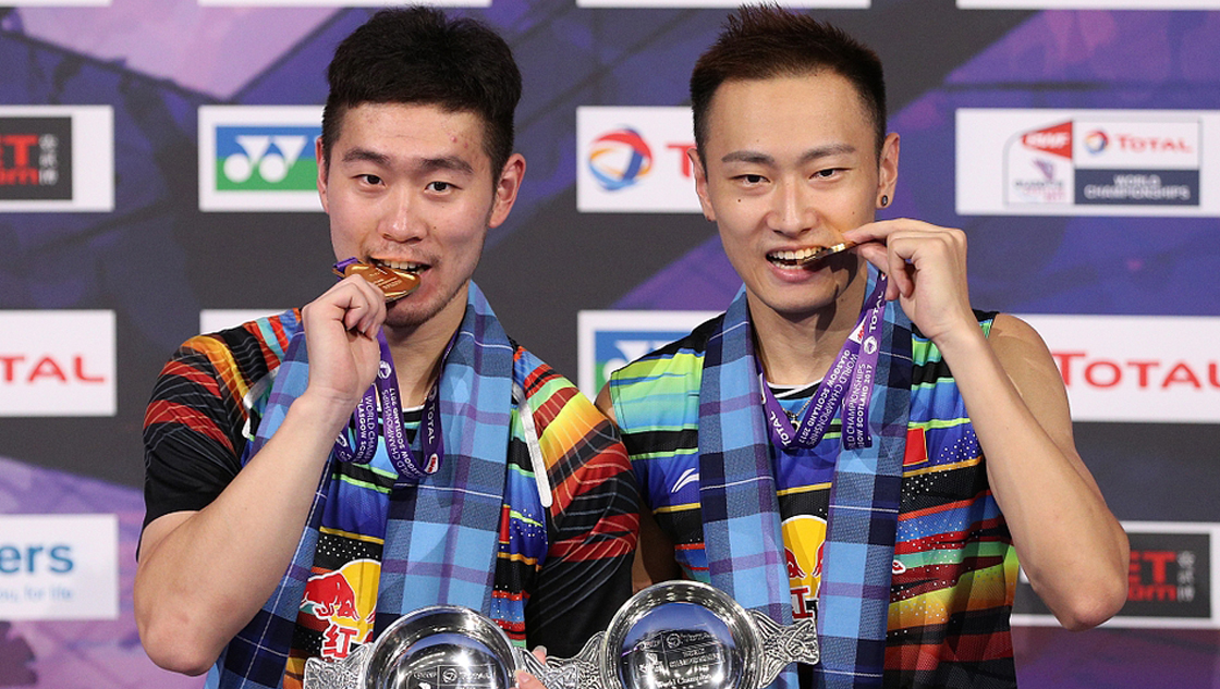 羽球世锦赛男双刘成/张楠夺冠