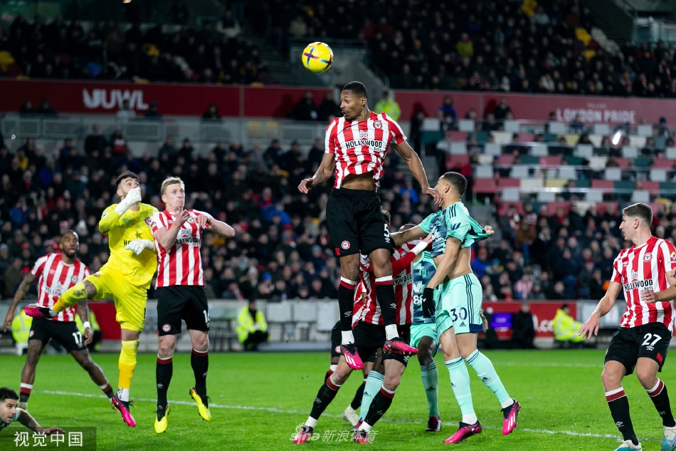 终场哨响，布伦特福德众将围在一起激情庆祝胜利，看台上是一片欢腾的黄色海洋。