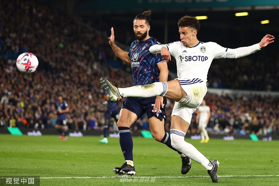 利兹联球员路易斯·西尼斯特拉在打入反超进球后，面向看台张开双臂，露出灿烂笑容，尽情享受主场球迷山呼海啸般的欢呼。