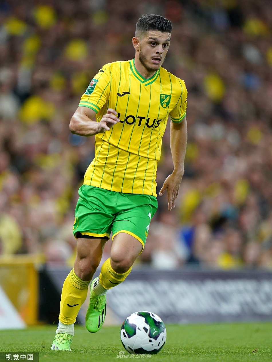 伯恩茅斯球员进球后张开双臂奔向角旗区庆祝，身后是欢呼的队友与略显失落的诺维奇后卫