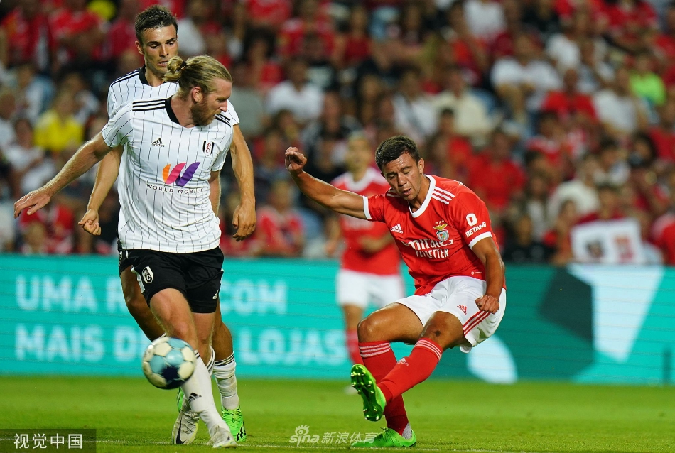 贡萨洛·拉莫斯赛后高举阿尔加夫杯最佳球员奖杯，笑容灿烂，身旁的队友们纷纷向他表示祝贺。