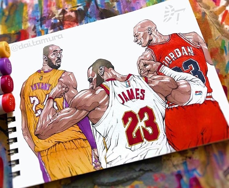 nba球星手绘水彩画 保罗点燃哈登