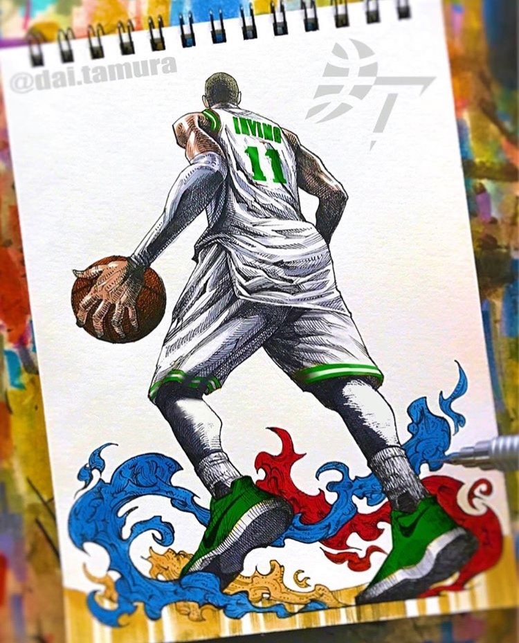 nba球星手绘水彩画 保罗点燃哈登