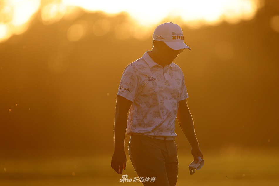 比赛中的观众看台，球迷们沉浸在顶级高尔夫赛事的紧张氛围里