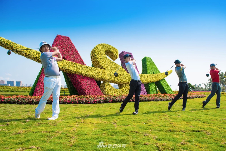 球员开球瞬间的抓拍，身姿舒展如满弓，球杆划破空气，小白球即将飞向远方的果岭