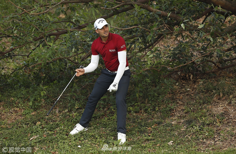 法国选手杜比松在树林掩护下巧妙击球，展现精准的铁杆技术