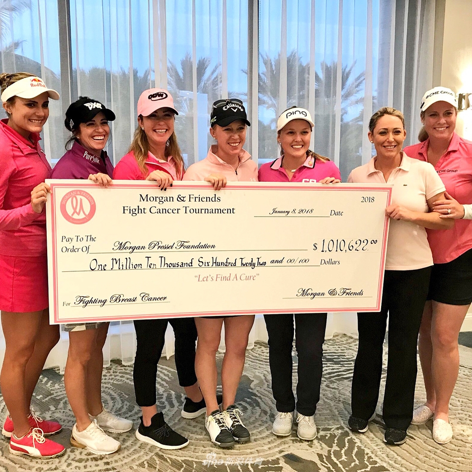 美国球星莱克西·汤普森在发球台开球瞬间，金发在风中飘扬，身体扭转形成完美的力量弧线