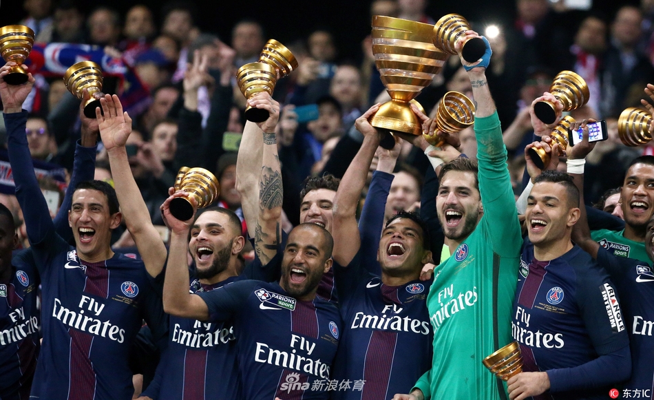2016/17法国联赛杯：巴黎圣日耳曼4-1摩纳哥夺冠