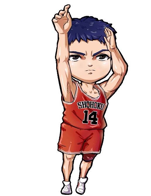 天才樱木花道Q版形象,标志性的红发和憨憨自信的笑容被完美还原,圆溜溜的大眼睛里闪烁着‘我是天才’的得意光芒