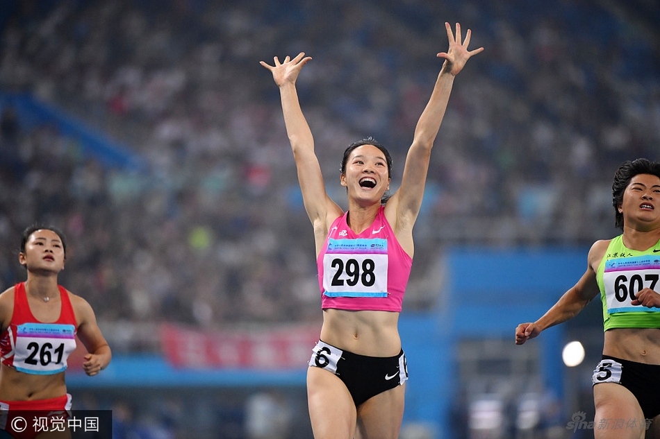 全运会女子100米广西队韦永丽夺冠