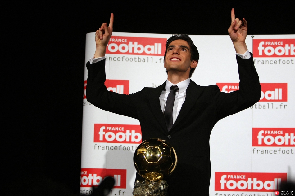 卡卡压倒性优势获得2007年金球奖