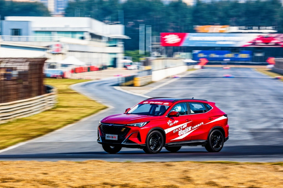 维修区内，车队技师们正全神贯注地对赛车进行最后调校，手中工具飞舞，眼神专注如鹰。