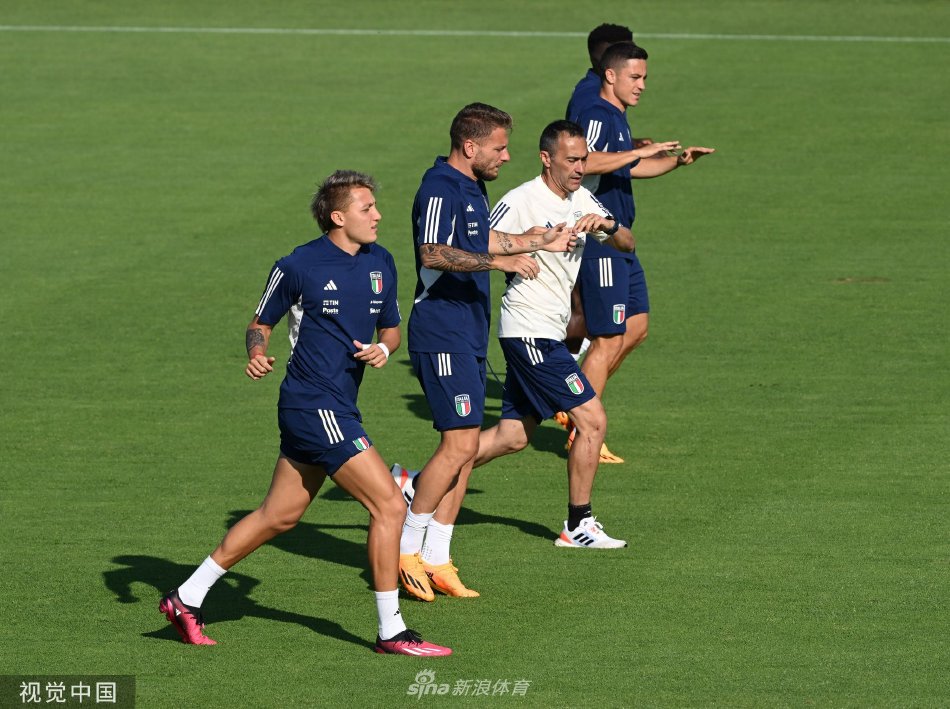 守门员多纳鲁马飞身跃起，做出一次精彩的侧扑动作，将训练中势大力沉的射门拒之门外。