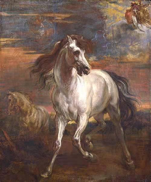 油画中的马