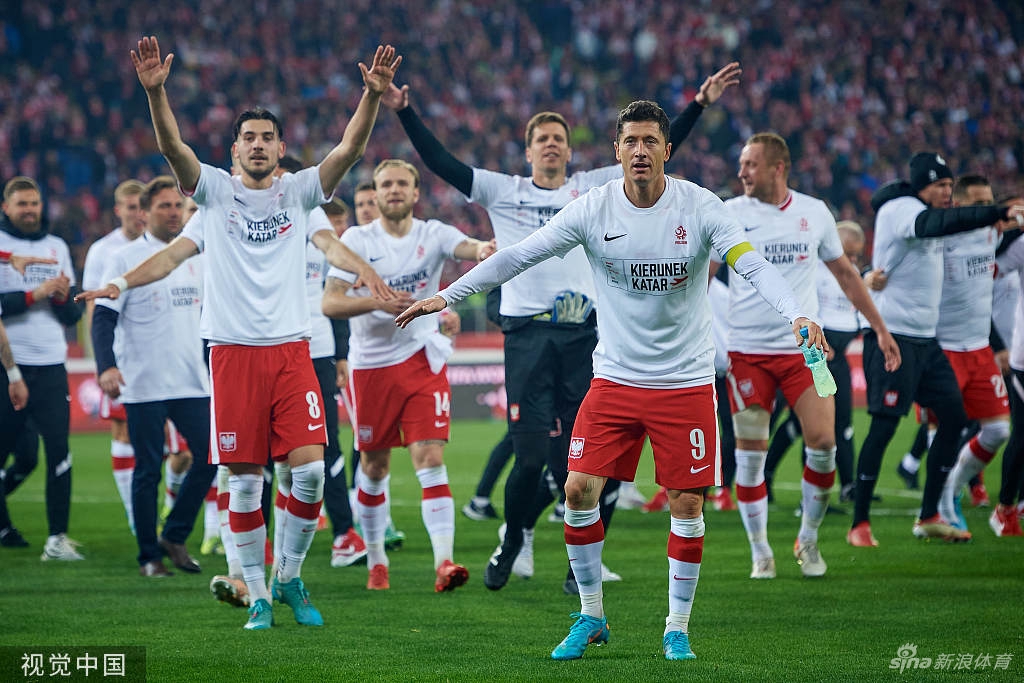 比赛关键时刻，波兰主帅在场边紧张地指挥，身后是灯火通明的宏伟球场。