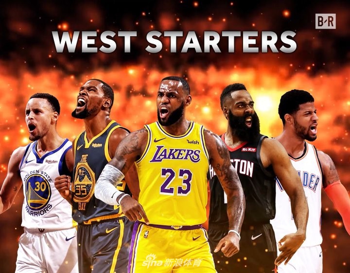 2019nba全明星首发出炉!詹皇字母哥引领群星