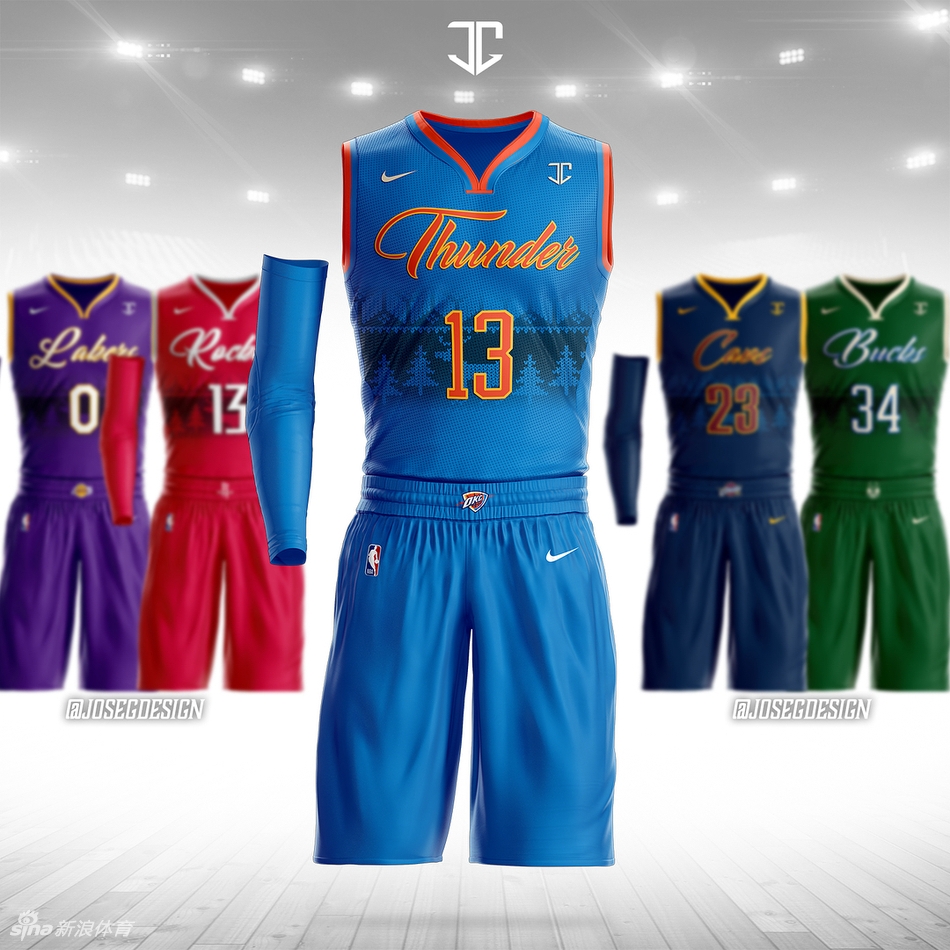 网友设计2017圣诞大战球衣：雷霆