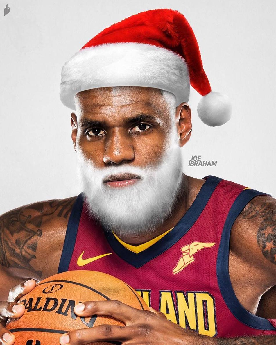 NBA球星版圣诞老人 希望谁来送礼物