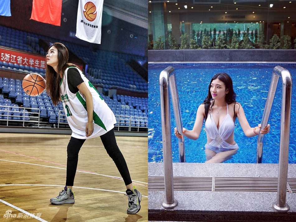 林雪慧在场边扮一回广厦小迷妹，清纯的笑容里满是对篮球最纯粹的热爱与支持。