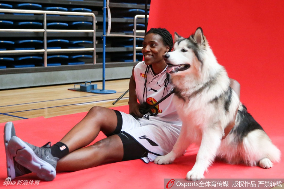 杨半伴与拉布拉多犬亲昵互动,狗狗吐舌卖萌,姑娘开怀大笑,这一刻的快乐简单而纯粹。