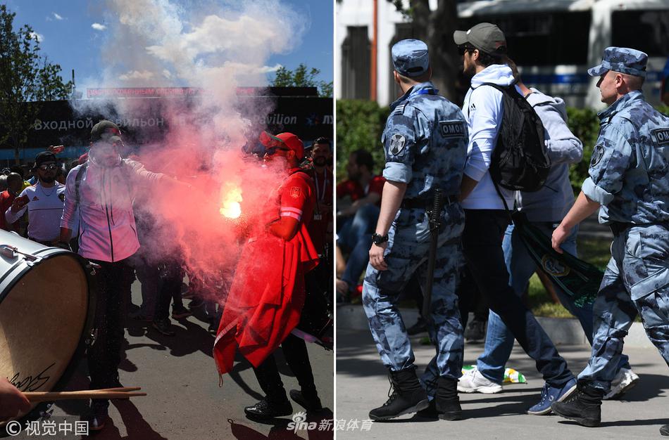 摩洛哥球迷燃放烟花被带走