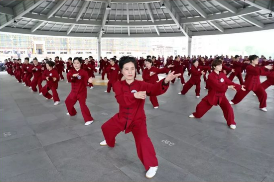 【博狗体育】政协委员周建平大会堂外打太极 建议太极拳进奥运