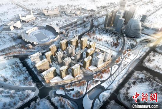北京冬奥村项目主体结构全部封顶,计划于2020年年底完工