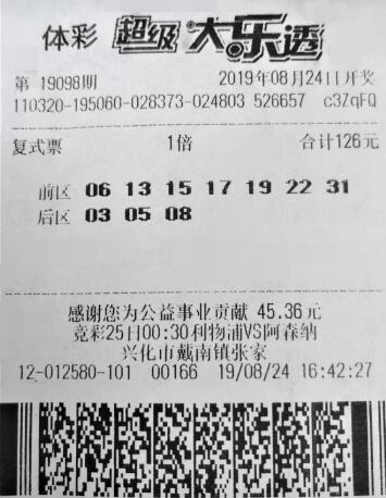 中奖彩票