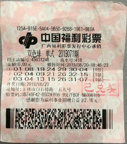 中奖彩票