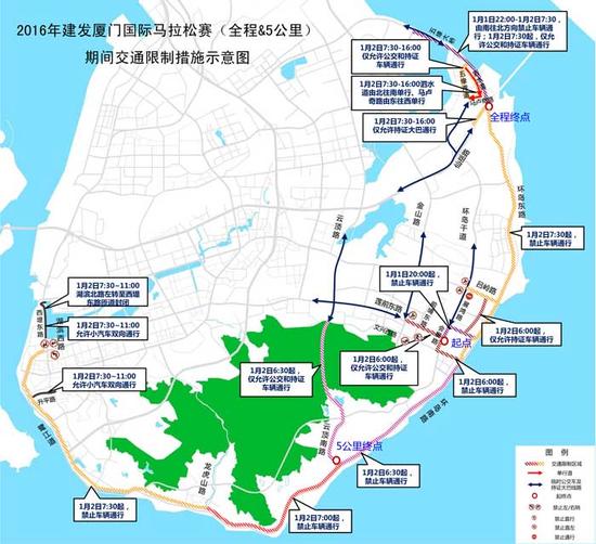 2016厦门国际马拉松赛交通限制措施