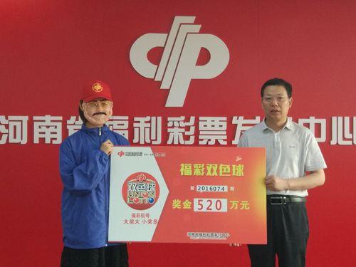 2016074期河南濮阳一等奖得主与福彩中心郭主任合影