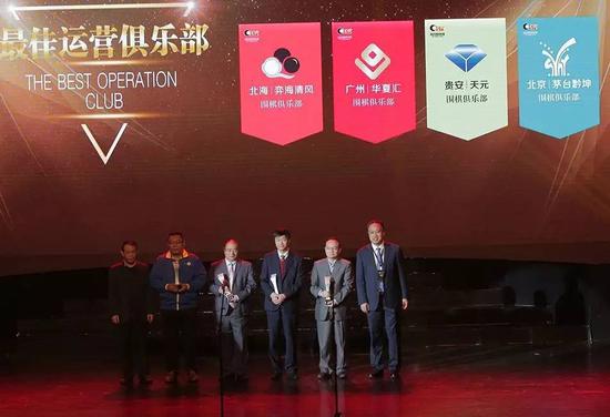 颁奖嘉宾:中建八局副总经理韩兴争(右一),上海建桥集团董事长、中国围棋协会副主席周星增(左一)