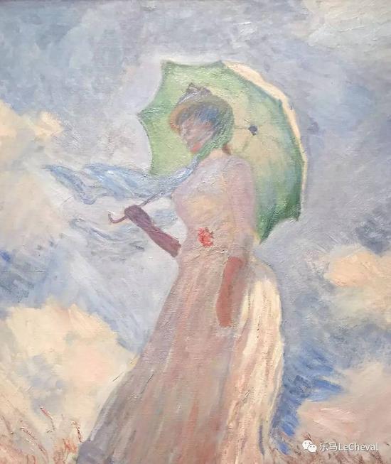 ▲La Promenade ou La Femme à l‘ombrelle， Claude Monet