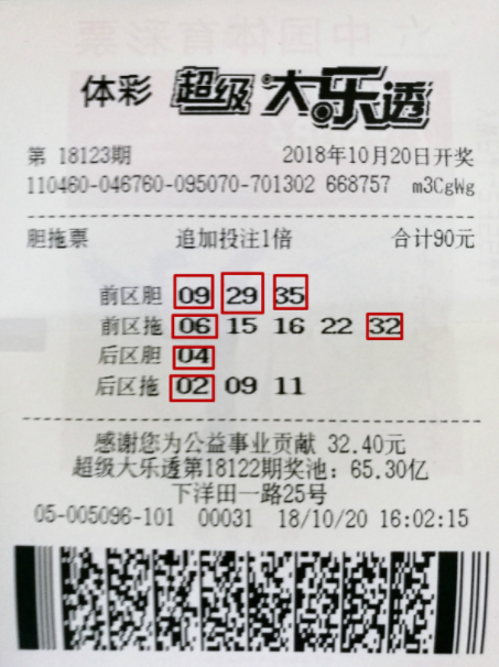 中奖彩票